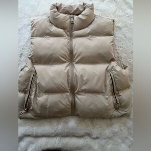 Zara Beige Puffer Vest